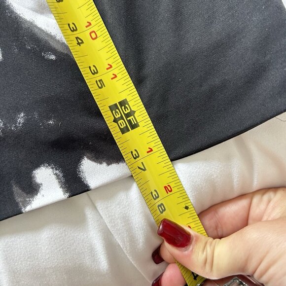 Cache Dress Womens 10 Black White Contrast Midi Sheath Sleeveless Business Y2K - Picture 4 of 9